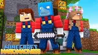 SUPER MARIO CHALLENGE - Minecraft Bed Wars w/ Little Kelly, Sharky and Scuba Steve
