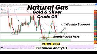 Natural Gas At Weekly Support & Bearish areas | Gold | Silver | Crude Oil | Technical Analysis