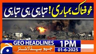 Israeli attack near aid delivery point kills 36 in Rafah | Geo News 1PM Headlines | 1 June 2025