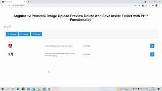 Angular 12 PrimeNG Image Upload Preview Delete And Save inside Folder with PHP Functionality