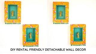 DIY Rental Friendly Detachable wall decor #krishna #walldecor #homedecor