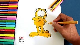 Como dibujar y colorear a GARFIELD | How to draw Garfield