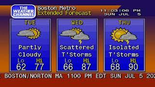 Severe Weather Hits Boston Area - July 5, 2020 - WeatherStar 4000 Emulator