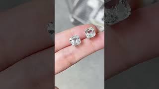 无色白蓝宝耳钉  #earrings  #jewelry #White Sapphire #gemstone  #sapphire