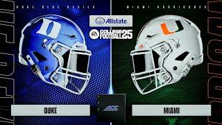 Duke vs Miami Week 10 | College Football 25 | Full Gameplay