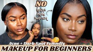  SIMPLE AF  Makeup For Beginners | Acne + Dark Spot Friendly | Laurasia Andrea Makeup