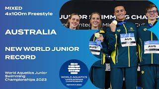 New World Junior Record | Mixed 4x100m Relay | World Aquatics Junior Swimming Championships 2023