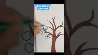 How to draw Varnamala tree for kids/how to tree easy/drawing of tree