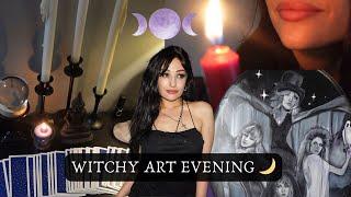 Simple Art Rituals | A Cozy Witchy Night in My Studio | Painting Stevie Nicks