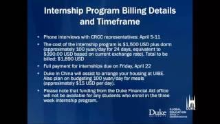 Duke in China Internship