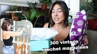 pr haul, dyeing orders, vintage crochet books | studio vlog ep. 10