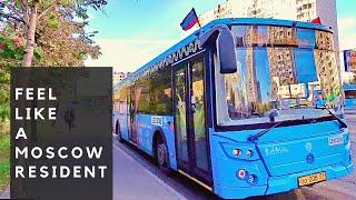 MOSCOW City Bus Ride | Typical Bus Route in Residential District of Northwest Moscow