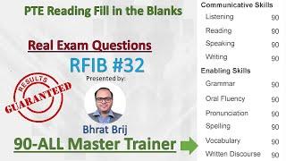 PTE Practice: Reading Blank #32 Solving Reading Fill in the Blanks with answers 2020