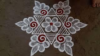 simple beautiful kolam 5*3dots small rangoli design daily muggulu Anu'srangoli