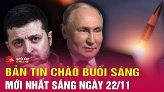 Tin tức 24h mới.Tin Sáng 22/11: Khoảnh khắc 'tên lửa xuyên lục địa Nga' lao xuống thành phố Ukraine