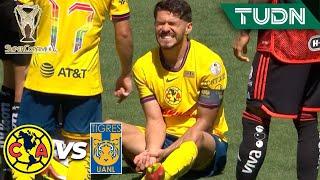 ¡UN SUSTO! Le acomodan el codo a Henry y sigue jugando | América 0-1 Tigres |Super Copa MX 2024|TUDN