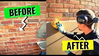 Repairing Old Walls With Sand Cement Render Construction | BRICK - SOLID WALLS in 6 Minutes FLAT!