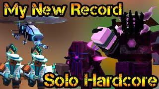 My New Record Solo Hardcore Mode Roblox Tower Defense Simulator