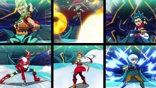 Valt, Bell & Ranzo Vs Rashad,Ilya & Basara|Tag Team Full Battle|Beyblade Burst DB Episode 34