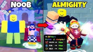 Beating Anime Defenders with Almighty 1 Frieren! Free to Play No Robux Noob to Pro Anime Defenders!