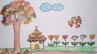 Pencil shaving Art # How to make scenery with pencil shaving # Creative craft ideas for kids