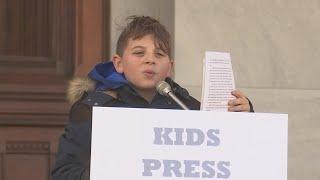 RALLY: Students participated in an anti-mask rally at the state capitol