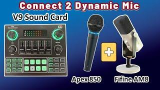 V9 Sound Card - Connect 2 Dynamic Microphones at the same time