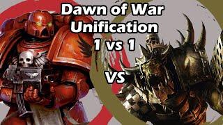 Dawn of War Unification: 1 vs 1 Blood Angels (Avezearth) vs Orks (Grindan)