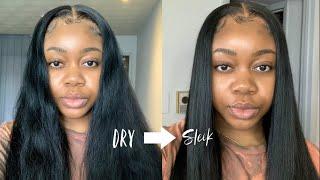 How to get BONE STRAIGHT, SLEEK, FRIZZ FREE HAIR! Ft Unice hair