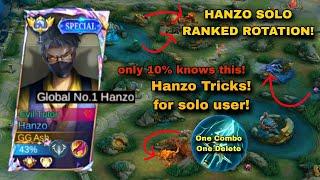 HANZO SOLO RANKED TIPS AND TRICKS!! BEST ROTATION 2024! (for hanzo solo user!)