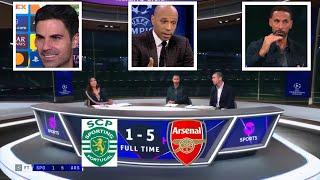 Thierry Henry and Rio Ferdinand Reacts Arteta CRAZY Moment Sporting Vs. Arsenal 1-5 | FULL Details