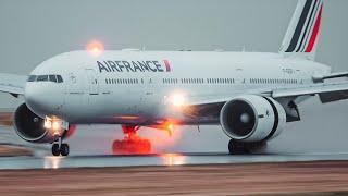 (4K) EXTREME RAINY Arrivals Rush | Humid & Rain Plane Spotting at Vancouver YVR