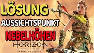 Horizon Forbidden West Aussichtspunkt Nebelhöhen Lösung Aussichtspunkt-Turm Walkthrough deutsch 2