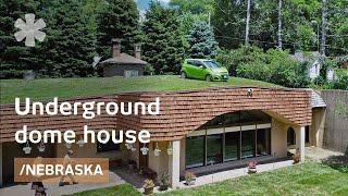 Underground dome house stays warm in Omaha winters