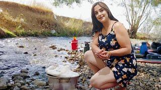 IRAN Village Life : Cooking TraditionalLunch & Baking local Bread in a Clay Oven