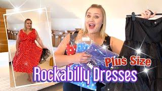 AMAZON Rockabilly Dresses 2020 | Plus Size Haul | Uk size 24 | Apple shape fashion.