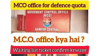 M.C.O. office at railway station/Defence/military quota /army soldier confirm ticket kese karwaye ?