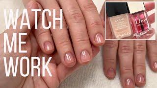 "CLEAN LOOK" MANICURE  w/Chanel & Dior [WATCH ME WORK/NO AUDIO/JUST MUSIC]