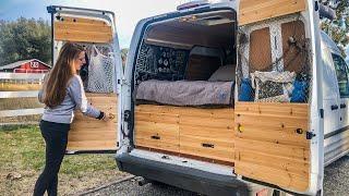 VAN TOUR! Ford Transit Connect Tiny Camper for TWO People