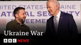 US and Ukraine sign 10-year military pact | BBC News
