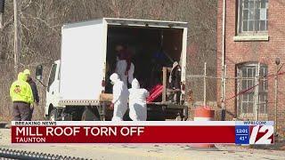 Heavy winds blow roof off Taunton mill