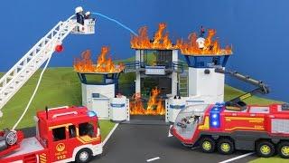 Playmobil Film deutsch: Feuerwehrmann löscht Polizei Gefängnis | Kinderfilm / Kinderserie