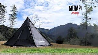 SOLO CAMPING IN THE RAIN WITH MAGICAL OF MERAPI MOUNTAIN