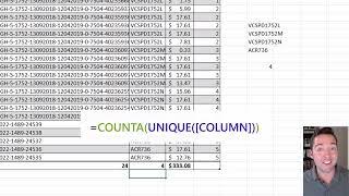 How to get a distinct count of unique values in Excel