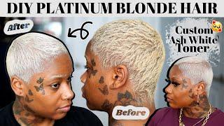 DIY Icy White Platinum Blonde Hair Tutorial + How To Tone Hair | Laurasia Andrea Blonde Hair