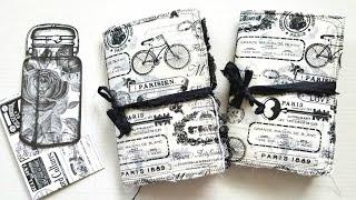 Vintage Junk Journals - Black and White