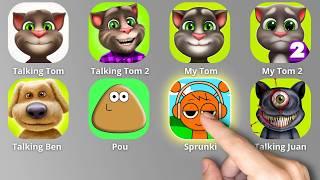 Talking Tom,Talking Tom 2,Talking Ben,My Tom 2,My Tom,Talking Juan,Pou,Sprunki Incredibox,Sonic