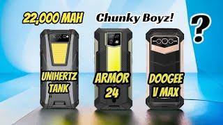 Ulefone Armor 24 (VS) Unihertz TANK (VS) DOOGEE V Max - Best rugged phones with big batteries | 2023