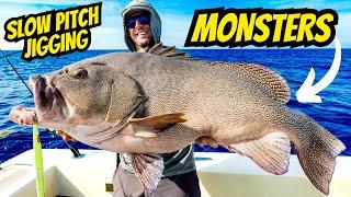 Once-in-a-Lifetime Exotic Monster Caught Slow Pitch Jigging | Deep Drop Kitty Mitchell Grouper