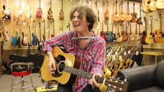 Conor Coughlan playing a Rosewood 1969 Martin D-28 at Norman's Rare Guitars